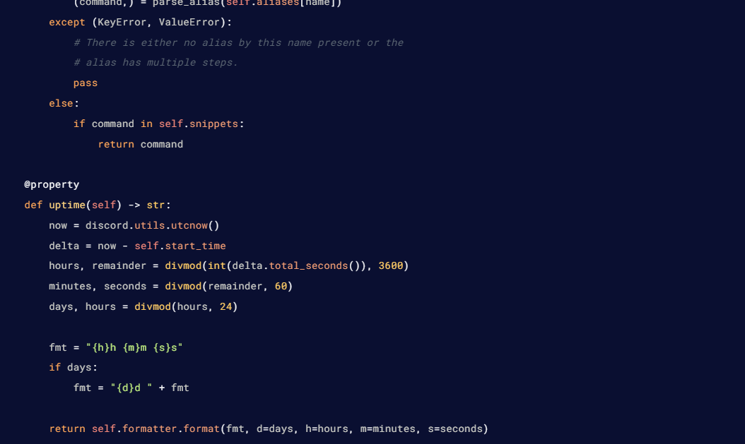 some of the bot's code